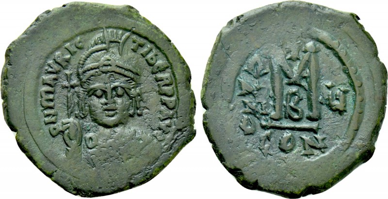 MAURICE TIBERIUS (582-602). Follis. Constantinople. Dated RY 5 (586/7). 

Obv:...