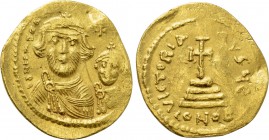 HERACLIUS with HERACLIUS CONSTANTINE (610-641). GOLD Solidus. Contemporary imitation of Constantinople.