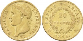 FRANCE. Napoléon I (First reign, 1804-1814). GOLD 20 Francs (1811-A). Paris.