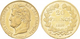 FRANCE. Louis Philippe I (1830-1848). GOLD 20 Francs (1839-A). Paris.