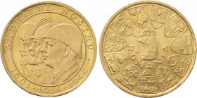 ROMANIA. GOLD Medallic 20 Lei (1944). Commemorating the Liberation of Northern Ardeal (Transylvania).