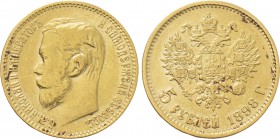 RUSSIA. Nicholas II (1894-1917). GOLD 5 Roubles (1898-AΓ). St. Petersburg.