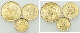 3 Mexican Gold Coins (2 Pesos, 2.5 Pesos, 5 Pesos).