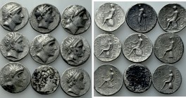 9 Tetradrachms of Seleucid Empire.