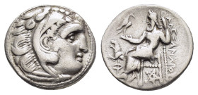 KINGS of THRACE. Lysimachos (305-281 BC). Kolophon. Drachm.

Obv : Head of Herakles right, wearing lion skin.

Rev : AΛΕΞΑΝΔΡΟΥ.
Zeus seated left with...