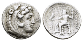 KINGS of MACEDON. Alexander III The Great.(336-323 BC).Tarsus.Tetradrachm.

Obv : Head of Herakles to right, wearing lion skin headdress.

Rev : BAΣΙΛ...