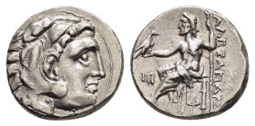 KINGS of MACEDON. Alexander III The Great.(336-323 BC). Abydos.Drachm.

Obv : Head of Herakles right, wearing lion skin.

Rev : AΛEΞANΔPOY.
Zeus seate...
