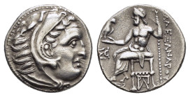 KINGS of MACEDON. Alexander III The Great.(336-323 BC). Kolophon.Drachm.

Obv : Head of Herakles right, wearing lion skin.

Rev : AΛEΞANΔPOY.
Zeus sea...