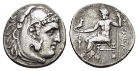 KINGS of MACEDON. Alexander III The Great.(336-323 BC).Uncertain mint in Macedon or Greece.Drachm. 

Obv : Head of Herakles right, wearing lion skin.
...