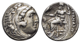 KINGS of MACEDON. Alexander III The Great.(336-323 BC). Drachm.

Condition : Good very fine.

Weight : 4.3 gr
Diameter : 15 mm