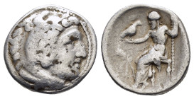 KINGS of MACEDON. Philip III Arrhidaios.(323-317 BC).Teos.Drachm.

Obv : Head of Herakles to right, wearing lion skin headdress.

Rev : ΑΛΕΞΑΝΔΡΟΥ.
Ze...