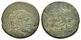 PONTOS.Amisos.Time of Mithradates VI.(Circa 105-85 BC).Ae.

Obv : Helmeted head of Athena right.

Rev : AMIΣOY.
Perseus standing facing, wearing point...