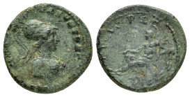 PONTOS. Amisus. Pseudo-autonomous.Time of Hadrian.(165).Ae.

Obv : ΑΜΙϹΟΥ ΕΛΕΥΘΕΡΑϹ.
helmeted bust of Pallas/Athena, right.

Rev : ΕΤΟΥϹ ΡΞΕ.
River go...