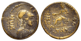 LYDIA. Sala. Pseudo-autonomous. Time of Hadrian (117-138). Ae. 

Obv : СΑΛΗΝΩΝ.
Helmeted bust of Athena right, wearing aegis.

Rev : ЄΠΙ Γ ΟVΑΛ ΑΝΔΡΟΝ...