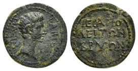 PHRYGIA. Hierapolis. Augustus.(10/9 BC).Ae. 

Obv : ΦΑΒΙΟΣ ΜΑΞΙΜΟΣ.
bare head of Fabius Maximus, right.

Rev : ΙΕΡΑΠΟΛΕΙΤΩΝ ΒΡΥΩΝ.
Inscription.
RPC I,...
