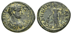 PHRYGIA. Palaeobeudus. Hadrian (117-138). Ae.

Obv : AV ΚΑΙ ΤΡΑ ΑΔΡΙΑΝΟС.
Laureate, draped and cuirassed bust right.

Rev : ΠΑΛΑΙΟΒЄVΔΗΝΩΝ.
Mên standi...