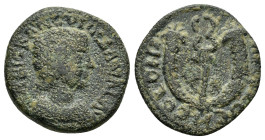 PISIDIA. Antioch. Tranquillina (Augusta, 241-244). Ae.

Obv : SABI TRANCVLLIANAE AV.
Draped bust right.

Rev : ANTIOCH COLONS / S - R.
Caduceus betwee...