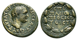 CAPPADOCIA. Caesarea. Titus (Caesar, 69-79). Ae.

Obv : AYTOKPATωP TITOC KAI CЄBACTOC.
Laureate head right.

Rev : ЄΠI / ΠANCA / ΠPЄCBЄY / TOY ЄT I.
L...