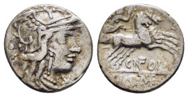 ANONYMOUS. (115-114 BC). Rome.Denarius.

Condition : Good very fine.

Weight : 3.7 gr
Diameter : 17 mm