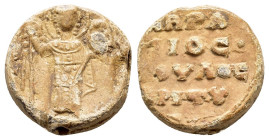 BYZANTINE LEAD SEAL.(Circa 7th-11th Century).Pb.

Condition : Good very fine.

Weight : 15.2 gr
Diameter : 22 mm