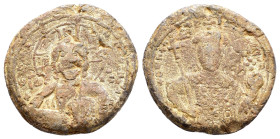 BYZANTINE LEAD SEAL.(Circa 7th-11th Century).Pb.

Condition : Good very fine.

Weight : 34.5 gr
Diameter : 35 mm