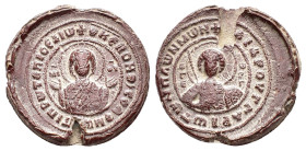 BYZANTINE LEAD SEAL.(Circa 7th-11th Century).Pb.

Condition : Good very fine.

Weight : 16.5 gr
Diameter : 28 mm