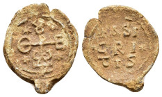 BYZANTINE LEAD SEAL.(Circa 7th-11th Century).Pb.

Condition : Good very fine.

Weight : 9.9 gr
Diameter : 31 mm