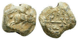 BYZANTINE LEAD SEAL.(Circa 7th-11th Century).Pb.

Condition : Good very fine.

Weight : 10.5 gr
Diameter : 18 mm