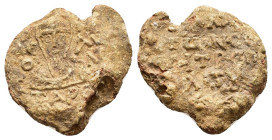 BYZANTINE LEAD SEAL.(Circa 7th-11th Century).Pb.

Condition : Good very fine.

Weight : 12.1 gr
Diameter : 24 mm