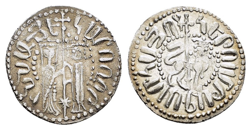 CILICIAN ARMENIA.Hetoum I with Zabel.(1226-1270).Sis.Tram.

Obv : Zabel and Heto...