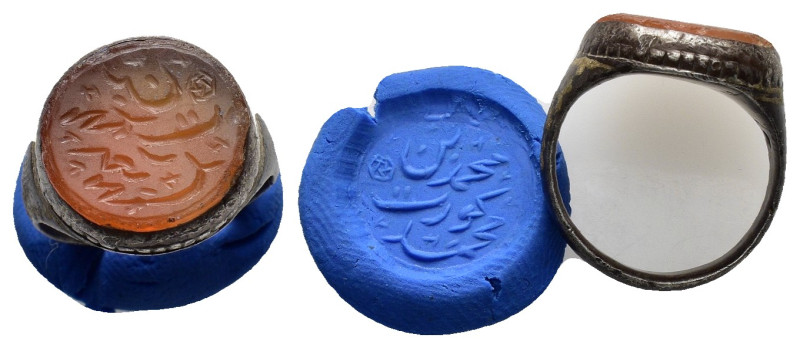 ANCIENT ISLAMIC SILVER RING(4th-15th Century).Ar.

Condition : Good very fine.

...