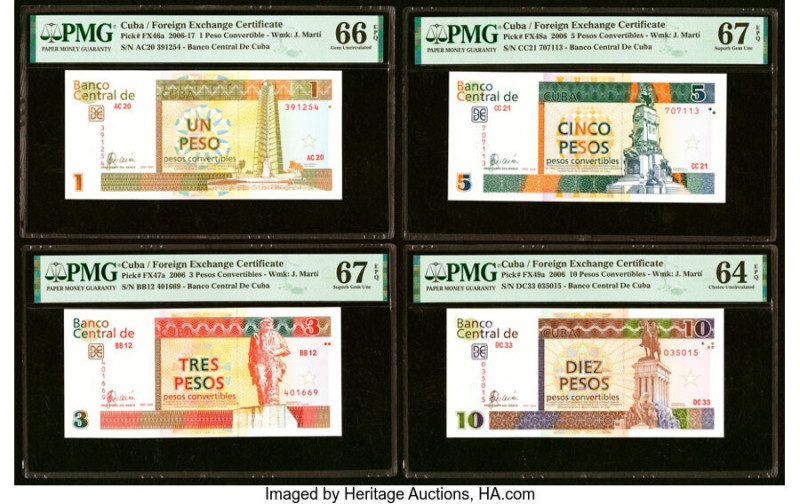 Cuba Banco Central de Cuba, Foreign Exchange Certificate Group Lot of 7 Examples...