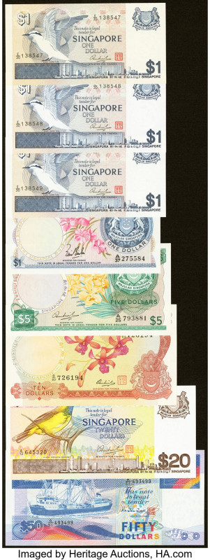 Singapore Group Lot of 8 Examples Crisp Uncirculated. HID09801242017 © 2023 Heri...