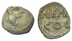 Galia (Francia). Nemausus. (Nîmes). Obol. 40-30 a.C. NEM COL (RPC.519). 0,43 gr.
MBC