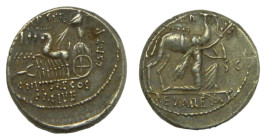 Gens Aemilia. M. Aemilius Scaurus. 58 a.C. Denario. Roma (Craw-422/1b) 3,94 gr. 
MBC