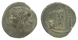 Gens Cassia. 55 a.C. Denario. Roma (Crawford 413/1) Ar 3,53 gr 20 mm. 
MBC+