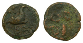 RUSCINO (Rossellón, Francia). 100-50 a.C. AE. (cIP 2722) 3,15 gr. Rarísima.
BC+