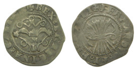 Reyes Católicos (1474-1504). Toledo M T. 1/2 real S/F. Leyendas intercambiadas. (AC288) Ar 1,66 gr. 
MBC