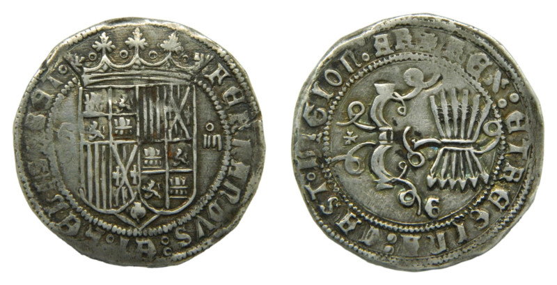 Reyes Católicos (1474-1504). Granada. 4 reales. S/F (AC546 var.) Anv: G-IIII. Re...