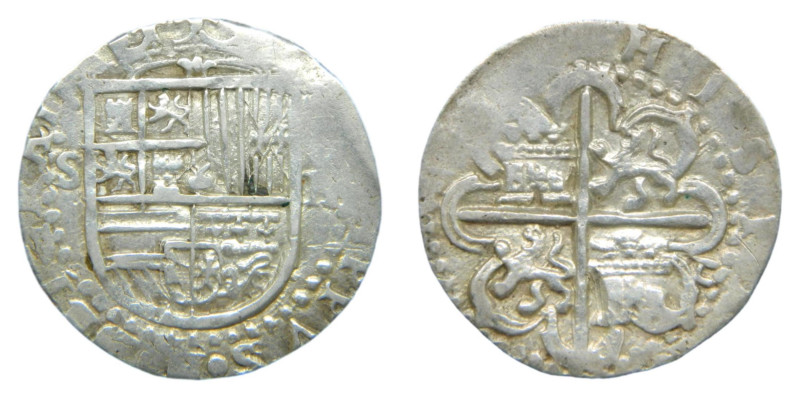 Felipe II (1556-1598). 2 reales. Sevilla. (AC400). Ar. 6,13 gr. Flor de lis entr...