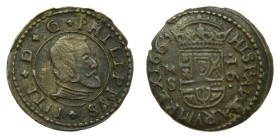 Felipe IV (1621-1665). 1663 S. Madrid. 16 maravedís. (AC475). Ae.
MBC