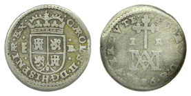 Carlos II (1665-1700) 1686 B. Segovia. 1 real. Tipo Maria. (AC310) Ar 2,77 gr. 
MBC-