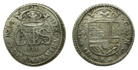 Carlos III, Pretendiente (1700-1714) 1714/3. Barcelona. 2 reales. (AC36) Ar 5,16 gr. 
MBC+