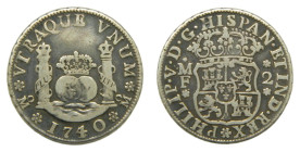 Felipe V (1700-1746) 1740/39 MF. Mexico. 2 reales. (AC823) Ar 6,49 gr.
MBC
