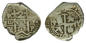 Felipe V (1700-1746) 1714 Y. Potosí 2 reales. Macuquina. (AC890) Ar 6,16 gr.
MBC