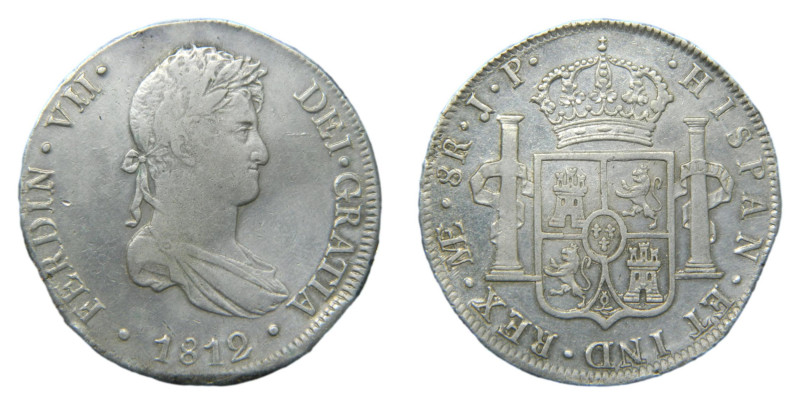 Fernando VII (1808-1833) 1812 JP. Lima. 8 reales. (AC1244) Ar 27,04 gr. Cospel i...