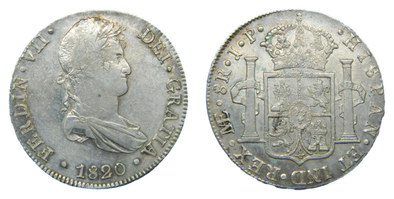 Fernando VII (1808-1833) 1820 JP. Lima. 8 reales. (AC1253) Ar 26,82 gr. 
MBC+