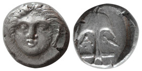 THRACE, Apollonia Pontika. ca. Late 4th. Century BC. AR Diobol