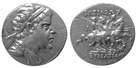 KINGS of BAKTRIA. Eukratides I. ca. 171-145 BC. AR drachm.