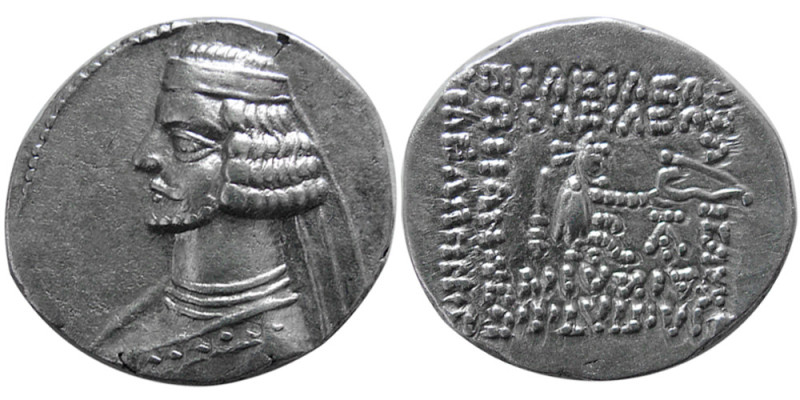 KINGS of PARTHIA. Mithradates IV (58/7-55 BC). AR drachm (3.96 gm; 19 mm). Rhaga...